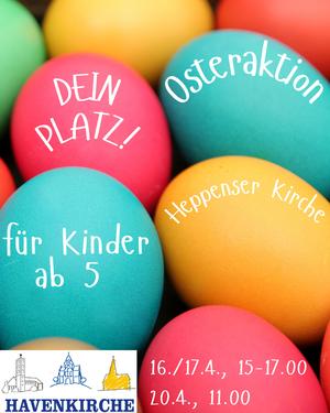 Poster mit bunten EIern und Infos zur Osteraktion